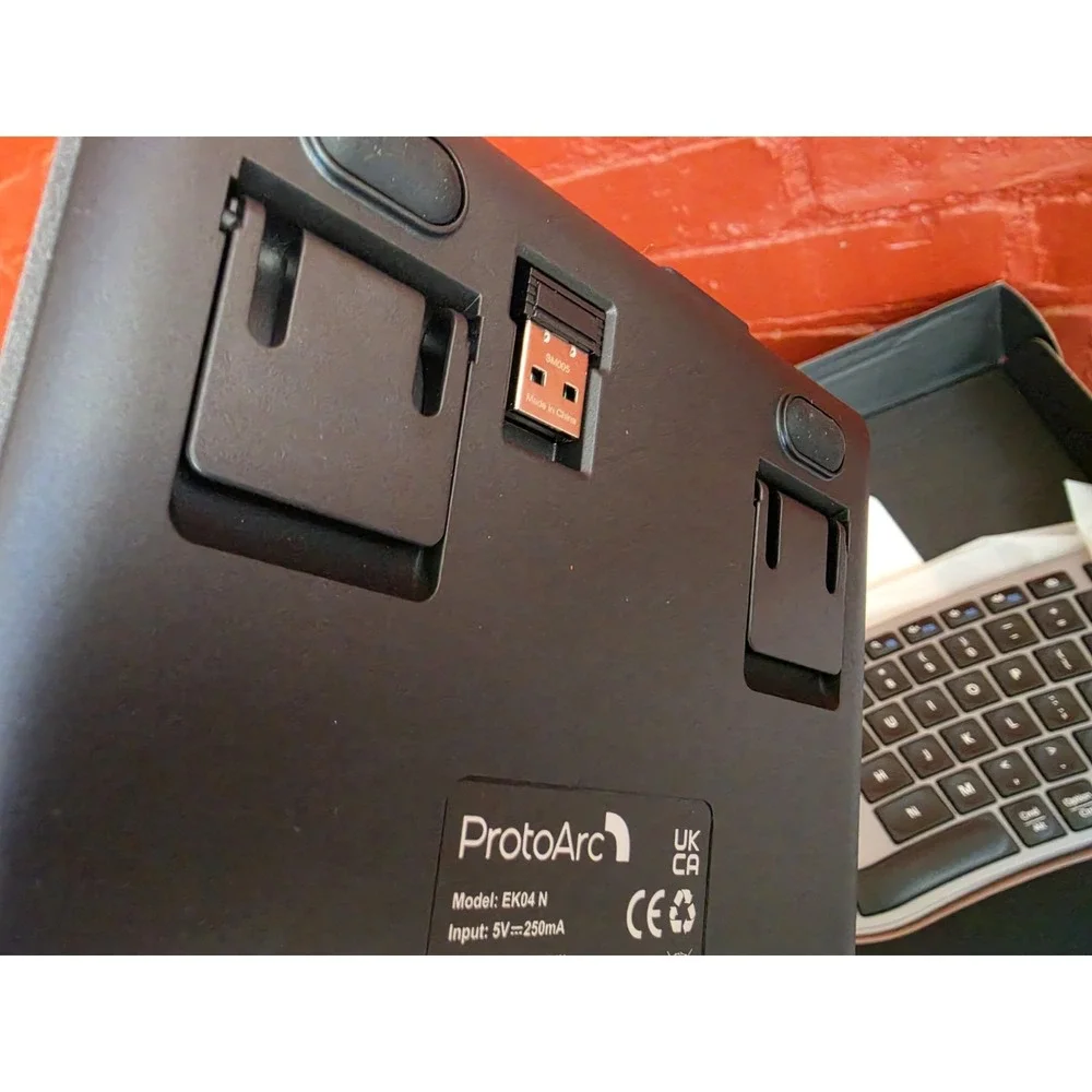 New NIB EK04 Wireless Ergonomic Keyboard Split Design Black Grey Orange $64
